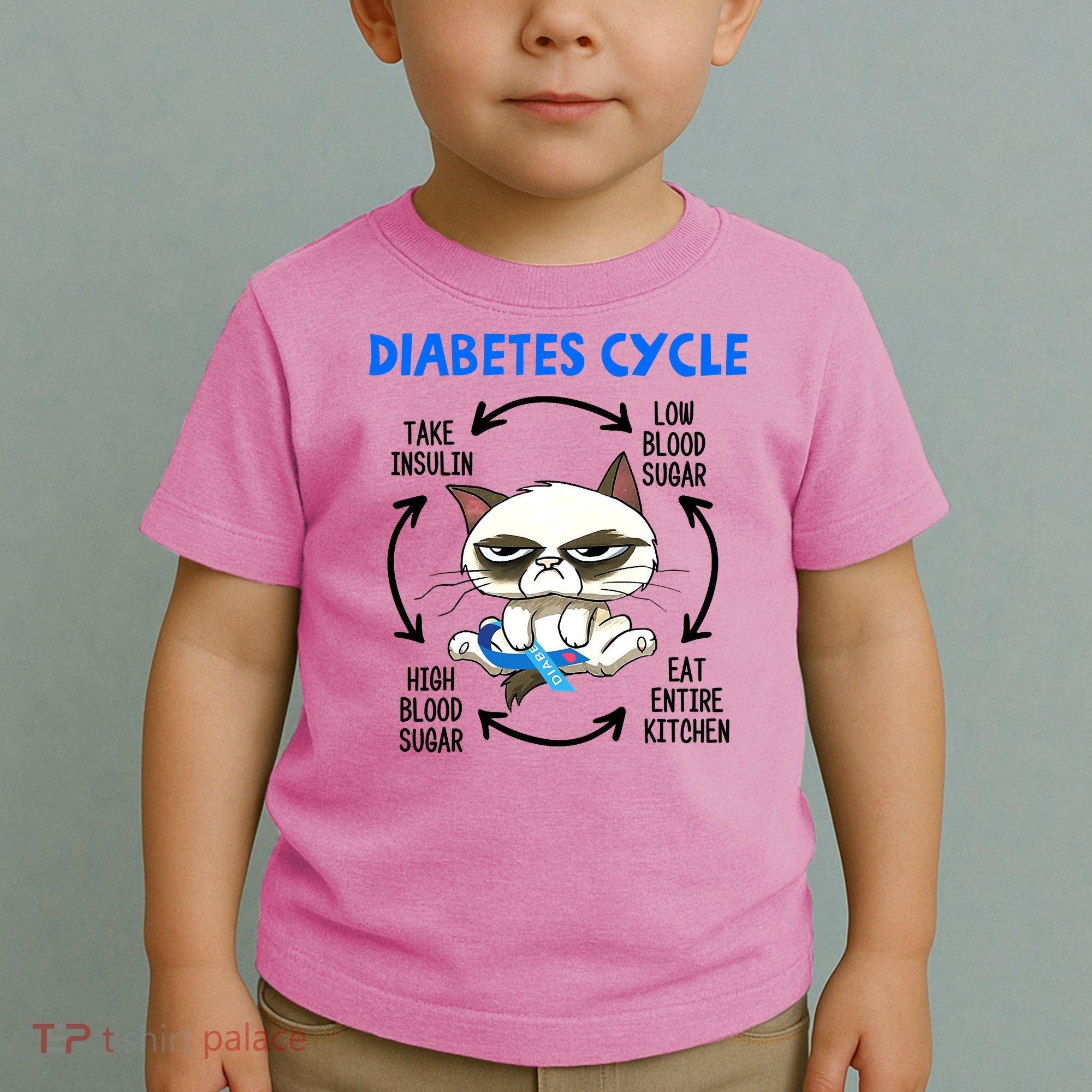 Diabetes Cycle Diabetes Awareness Funny Cat Lover Toddler T-Shirt