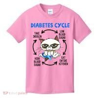 Diabetes Cycle Diabetes Awareness Funny Cat Lover Kids T-Shirt thumb 0