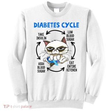 Diabetes Cycle Diabetes Awareness Funny Cat Lover Sweatshirt