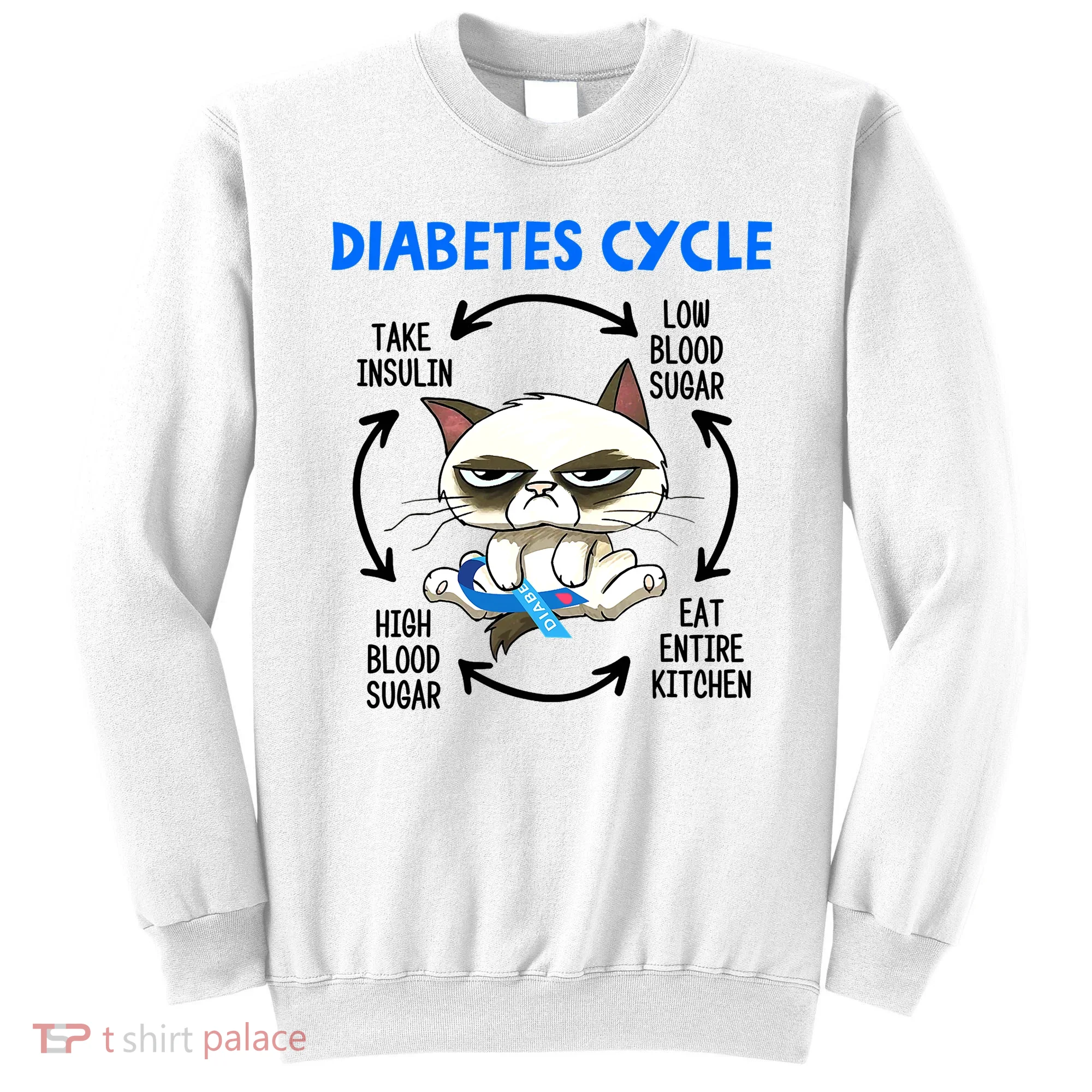 Diabetes Cycle Diabetes Awareness Funny Cat Lover Sweatshirt