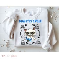 Diabetes Cycle Diabetes Awareness Funny Cat Lover Sweatshirt thumb 2