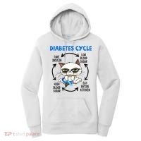 Diabetes Cycle Diabetes Awareness Funny Cat Lover Women's Hoodie thumb 0