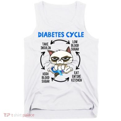 Diabetes Cycle Diabetes Awareness Funny Cat Lover Tank Top