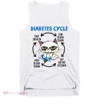 Diabetes Cycle Diabetes Awareness Funny Cat Lover Tank Top thumb 0