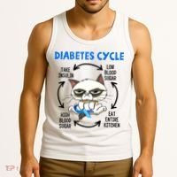 Diabetes Cycle Diabetes Awareness Funny Cat Lover Tank Top thumb 3