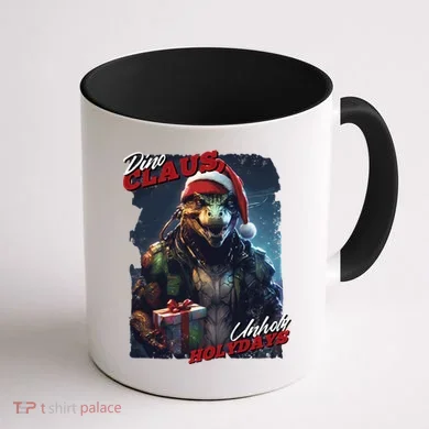 Dino Claus Coffee Mug back
