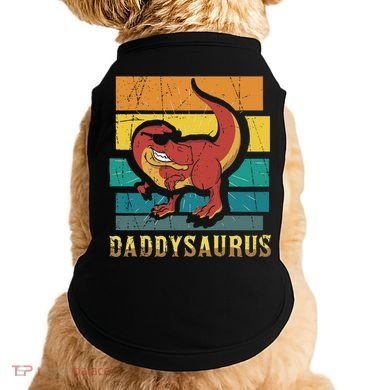 Daddysaurus Cool Dad Dinosaur With Sunglasses Doggie Tank