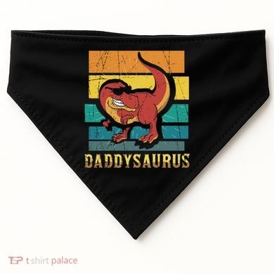 Daddysaurus Cool Dad Dinosaur With Sunglasses USA-Made Doggie Bandana