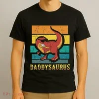Daddysaurus Cool Dad Dinosaur With Sunglasses T-Shirt thumb 3