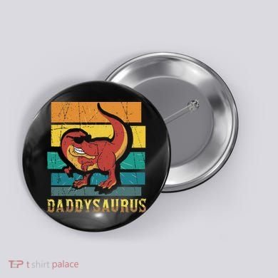 Daddysaurus Cool Dad Dinosaur With Sunglasses Button