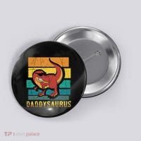 Daddysaurus Cool Dad Dinosaur With Sunglasses Button thumb 0