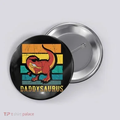 Daddysaurus Cool Dad Dinosaur With Sunglasses Button