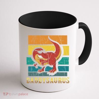 Daddysaurus Cool Dad Dinosaur With Sunglasses Coffee Mug back