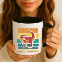 Daddysaurus Cool Dad Dinosaur With Sunglasses Coffee Mug thumb 3