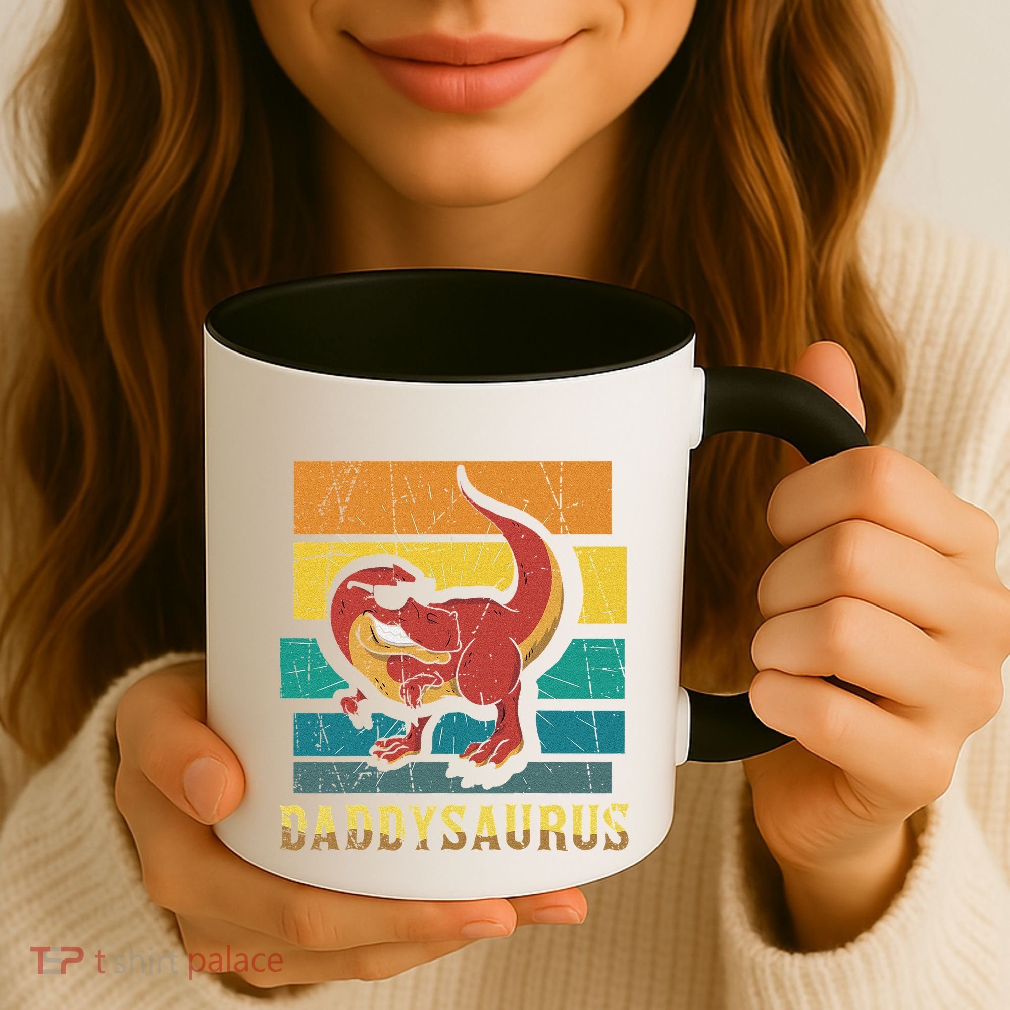 Daddysaurus Cool Dad Dinosaur With Sunglasses Coffee Mug
