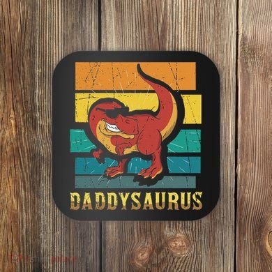 Daddysaurus Cool Dad Dinosaur With Sunglasses Coaster
