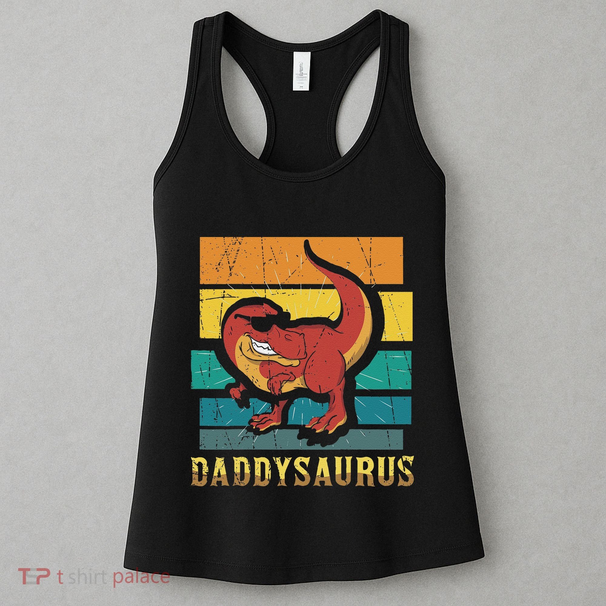 Daddysaurus Cool Dad Dinosaur With Sunglasses Women's Tank Top