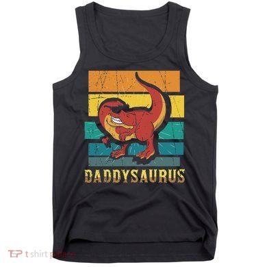 Daddysaurus Cool Dad Dinosaur With Sunglasses Tank Top