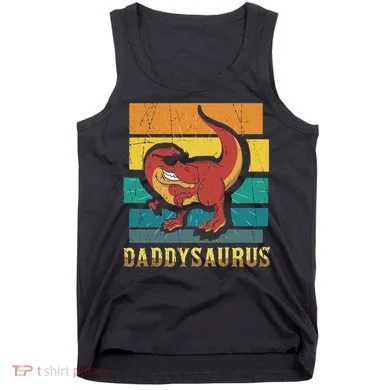 Daddysaurus Cool Dad Dinosaur With Sunglasses Tank Top