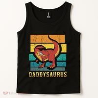Daddysaurus Cool Dad Dinosaur With Sunglasses Tank Top thumb 2