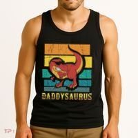 Daddysaurus Cool Dad Dinosaur With Sunglasses Tank Top thumb 3