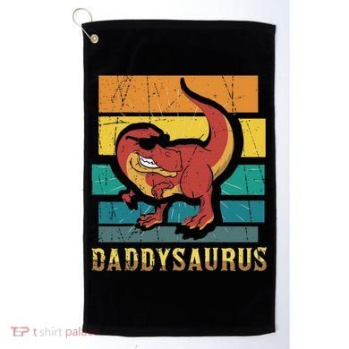 Daddysaurus Cool Dad Dinosaur With Sunglasses Golf Towel