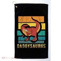 Daddysaurus Cool Dad Dinosaur With Sunglasses Golf Towel thumb 0