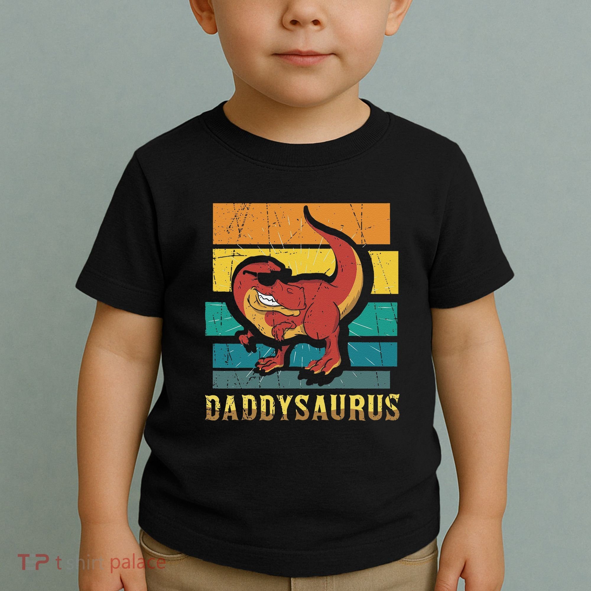 Daddysaurus Cool Dad Dinosaur With Sunglasses Toddler T-Shirt