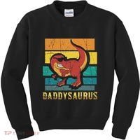 Daddysaurus Cool Dad Dinosaur With Sunglasses Kids Sweatshirt thumb 0