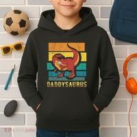 Daddysaurus Cool Dad Dinosaur With Sunglasses Kids Hoodie thumb 2