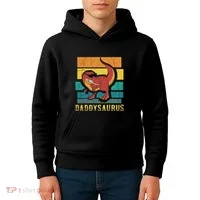 Daddysaurus Cool Dad Dinosaur With Sunglasses Kids Hoodie thumb 4