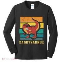 Daddysaurus Cool Dad Dinosaur With Sunglasses Kids Long Sleeve Shirt thumb 0