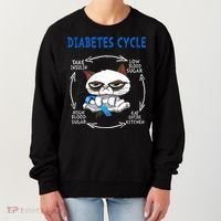 Diabetes Cycle Diabetes Awareness Funny Cat Outfits Women's Sweatshirt thumb 0
