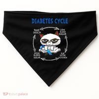 Diabetes Cycle Diabetes Awareness Funny Cat Outfits USA-Made Doggie Bandana thumb 0