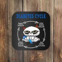 Diabetes Cycle Diabetes Awareness Funny Cat Outfits Coaster thumb 0