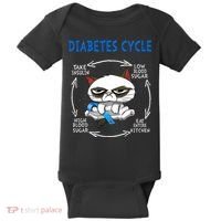 Diabetes Cycle Diabetes Awareness Funny Cat Outfits Baby Bodysuit thumb 0