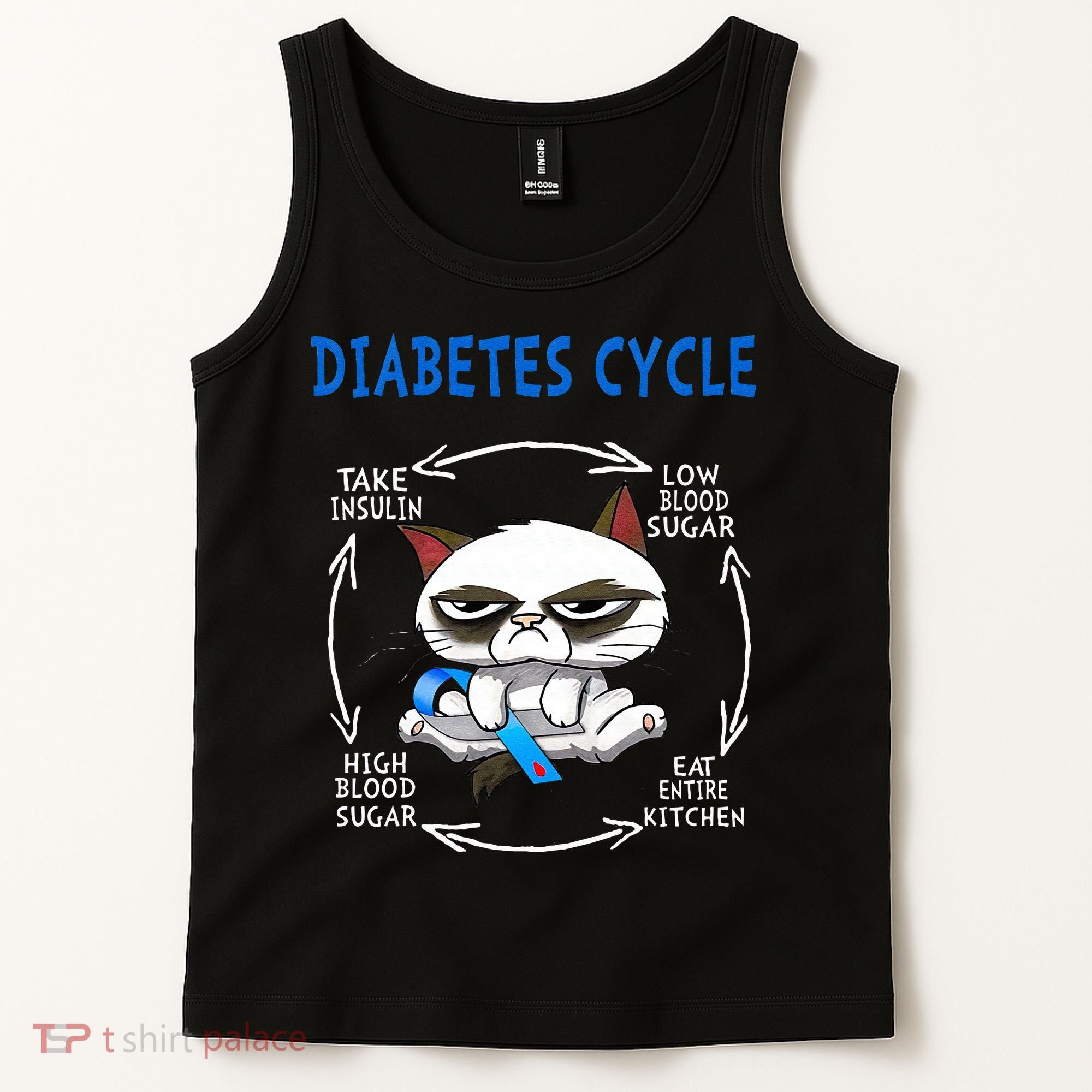 Diabetes Cycle Diabetes Awareness Funny Cat Outfits Tank Top