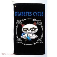 Diabetes Cycle Diabetes Awareness Funny Cat Outfits Golf Towel thumb 0