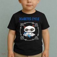 Diabetes Cycle Diabetes Awareness Funny Cat Outfits Toddler T-Shirt thumb 2