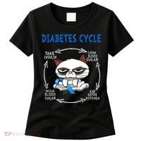 Diabetes Cycle Diabetes Awareness Funny Cat Outfits Women's T-Shirt thumb 0