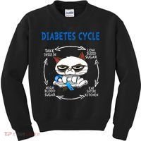 Diabetes Cycle Diabetes Awareness Funny Cat Outfits Kids Sweatshirt thumb 0
