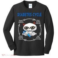 Diabetes Cycle Diabetes Awareness Funny Cat Outfits Kids Long Sleeve Shirt thumb 0