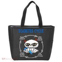 Diabetes Cycle Diabetes Awareness Funny Cat Outfits Tote Bag thumb 0