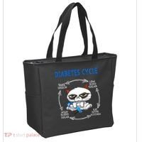 Diabetes Cycle Diabetes Awareness Funny Cat Outfits Tote Bag thumb 2