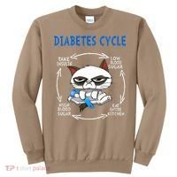 Diabetes Cycle Diabetes Awareness Funny Cat Outfits Sweatshirt thumb 0