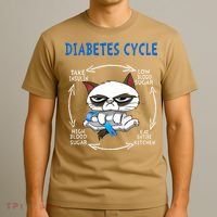 Diabetes Cycle Diabetes Awareness Funny Cat Outfits T-Shirt thumb 3