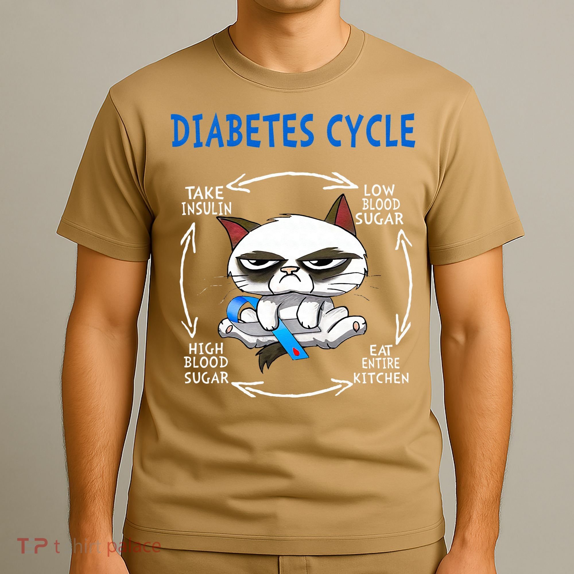 Diabetes Cycle Diabetes Awareness Funny Cat Outfits T-Shirt