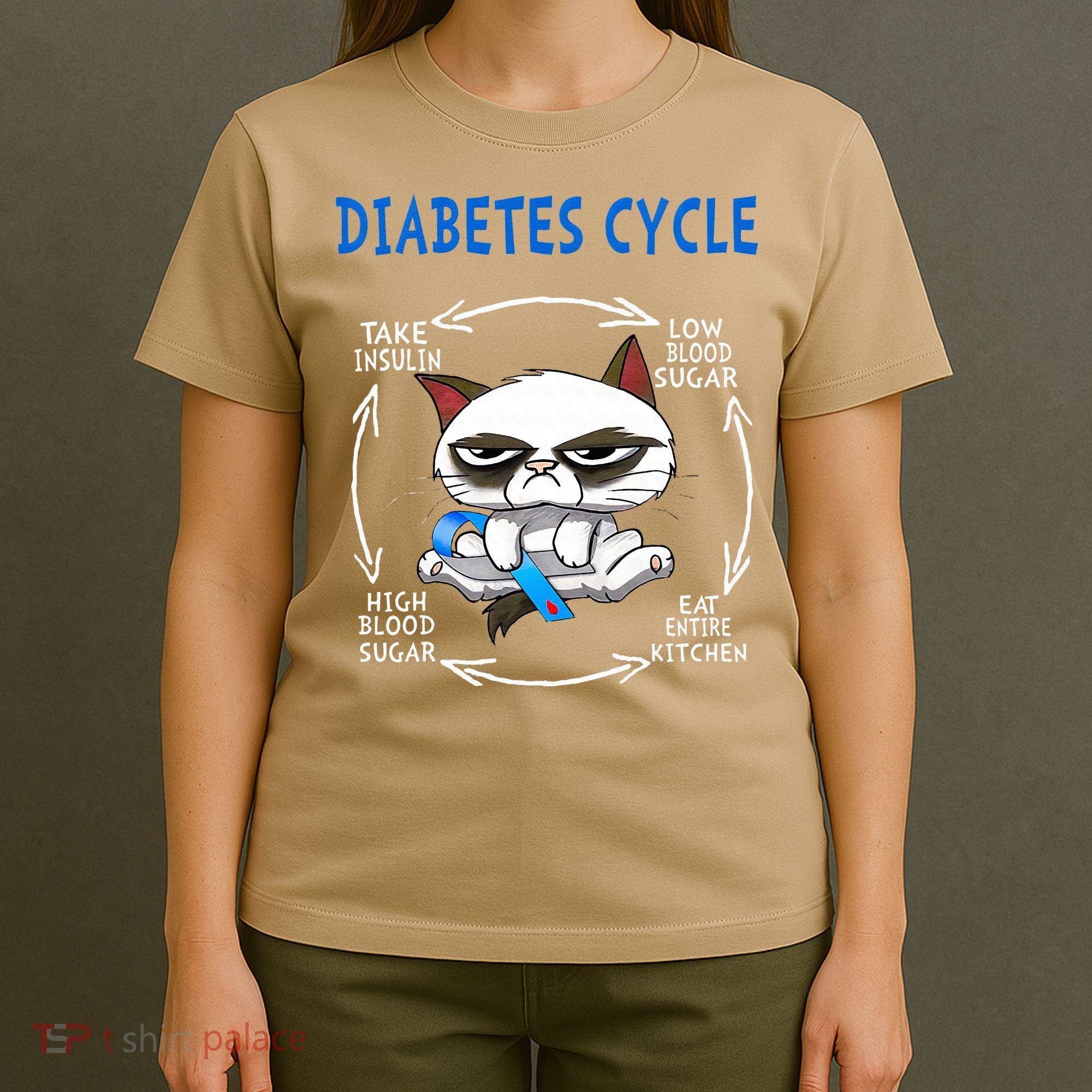 Diabetes Cycle Diabetes Awareness Funny Cat Outfits T-Shirt