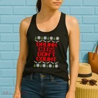 Drunk Cigs DonT Count Ugly Christmas Outfit Funny Women's Tank Top thumb 2