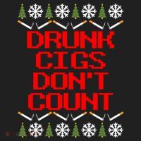 Drunk Cigs DonT Count Ugly Christmas Outfit Funny Hat thumb 2